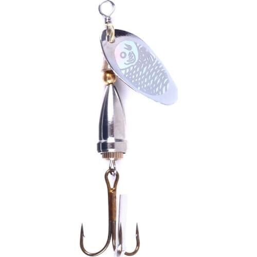 Spinner Bait 7CM-8.5G Spoon Lures pike Metal With Treble Hooks Arttificial Bass Bait Fishing Lure