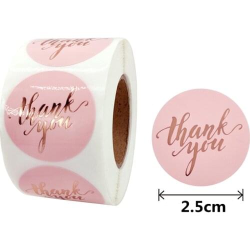 Wedding box 500pcs Round Labels Kraft Paper Thank You Sticker Bag Flower Gift Box Cake Boxes and Packaging Wedding Stickers