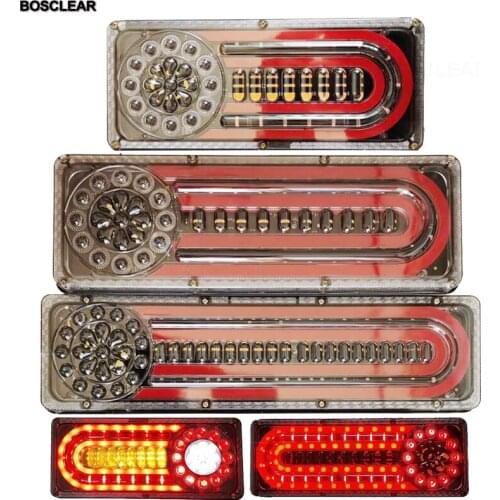 Trailer Truck lorry LED Tail Lights Lamp Brake Stop Turn Sequential Flowing Signal Warning Light traffic lamp lorry accessories