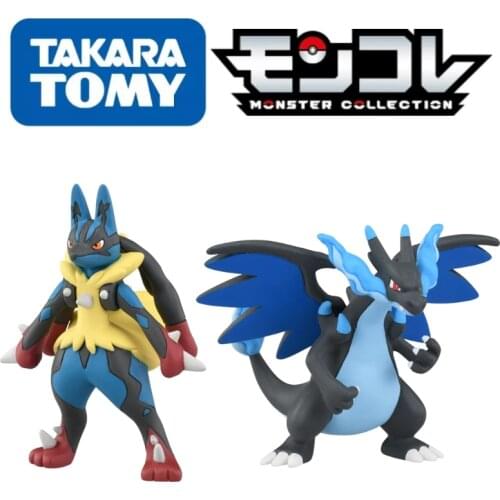 New TOMY Pokemon Figures Monster Collection MS 51 52 Handsome MEGA Lucario Charizard Toys High-Quality Anime Collection Gift