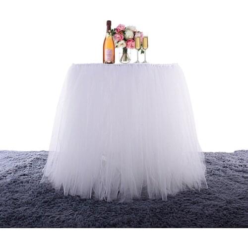 Tulle Tutu Table Skirt Tableware for Wedding Decoration Baby Shower Party Wedding Table Skirting Home Textile Finished Product