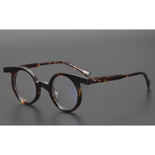 Vintage Small Round Glasses Frame Men Acetate Retro Optical Myopia Prescription Eyeglasses Spectacle Frames Clear Eyewear Oculos