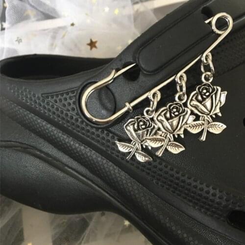 Vintage Charms for Crocs DIY Luxury High Quality Shoes Charms for Croc Butterfly Flower Metal Clogs Shoes Accessories for Girls