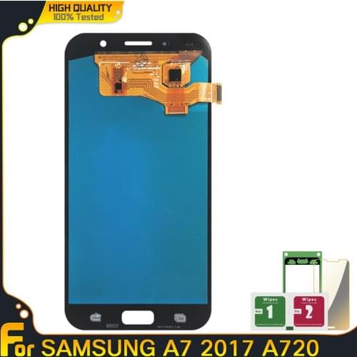 Super AMOLED Display For Samsung Galaxy A7 2017 A720 A720F A720M SM-A720F LCD Touch Screen Digitizer Assembly LCD Replacement