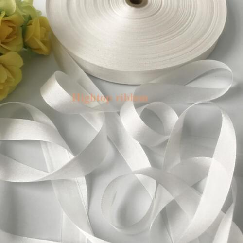15mm 50m 30m 150m white Genuine solid double face pure silk grosgrain ribbon for embroidery and handcraft project,free shipping