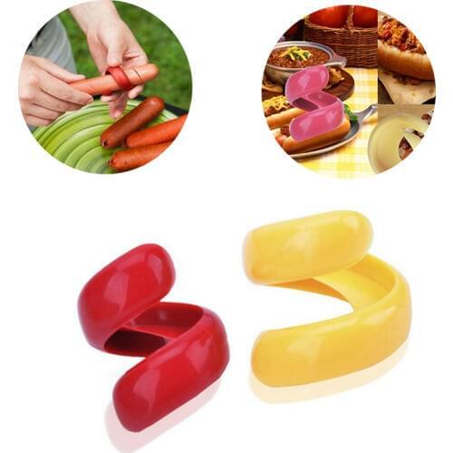 2PCS Manual fancy sausage cutter spiral grill hot dog cutter kitchen slicer gadget tool 10