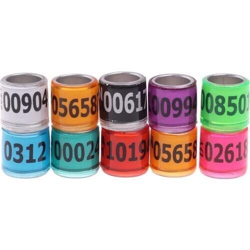 20pcs 2021 multicolor Pigeon Foot Ring With Word Earrings Durable Bird Ring Racing Pigeon Foot Ring Bird Tools