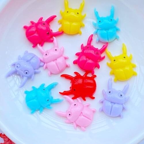 20Pcs Flatback Mixed Resin beetle Decoration Craft Flat back Cabochon Embellishments For Scrapbooking Diy Accessories
