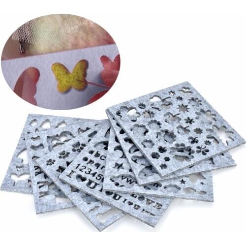 2019 7pcs/set New Needle Felting Applique Mold Handicraft Wool Felt Woolen Shaping Mold 16cm*16cm