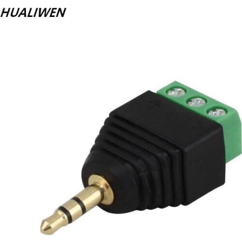 3.5mm stereo plug back-end screw connection 3.5 audio AUX plug-free solder joint