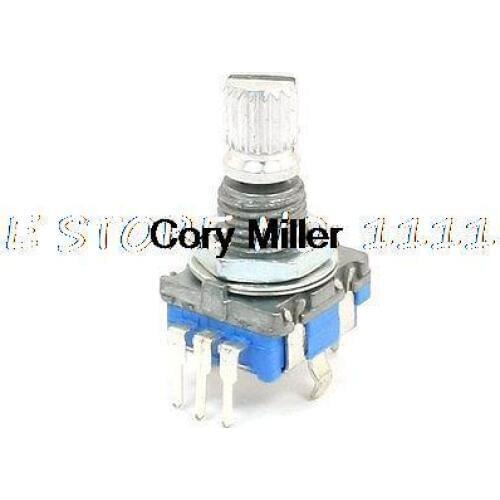6mm Knurled Shaft 20 Position 360 Degree Rotary Encoder w Push Button Switch