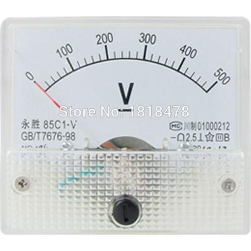 85C1-V DC 0-500V Analogue Needle Panel Meter Voltmeter
