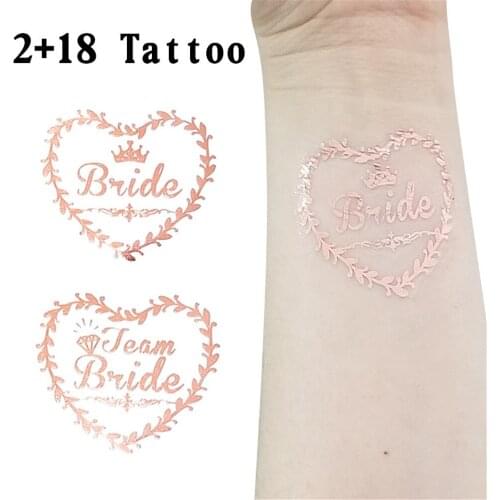 Bronzing Wedding Team Bride Bride Bridesmaid Team Love Tattoo Sticker Bachelor Wedding Party Supplies