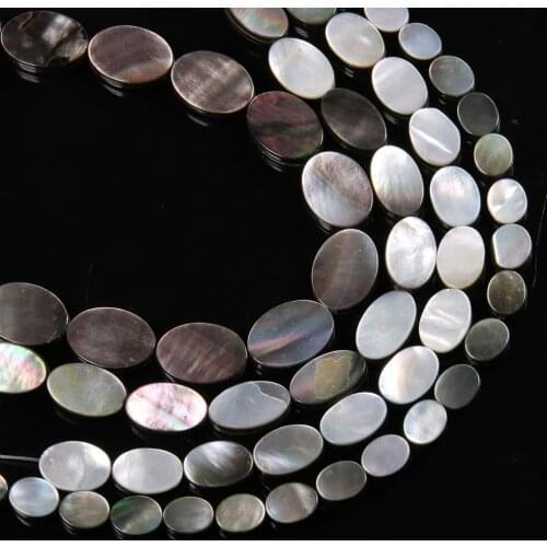 Natural Abalone Shell Beads Oval Shape Black Shell Bead for Making DIY Jewelry Necklace Bracelet Accessories Exquisite Gift