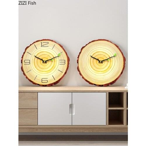 Wood Stake Shape Wall Clock Silent Sweep Needle Hanging Clock 12/16 Inch Neutral Fiberboard Timepiece Home Decoration Modern