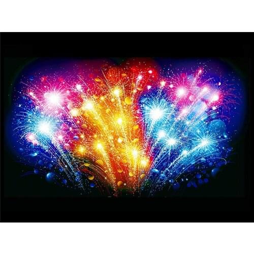 Fireworks DIY Cross Stitch 11CT Embroidery Kits Craft Needlework Set Cotton Thread Printed Canvas Home Decoration Sale