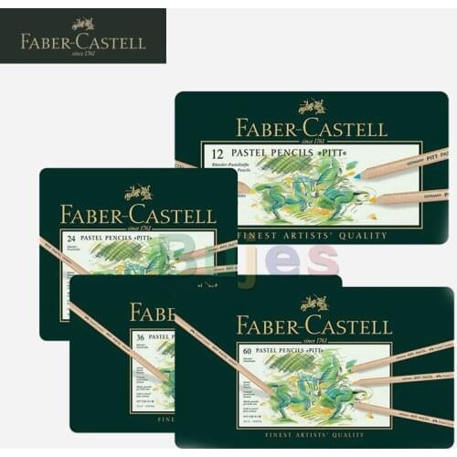 Faber-Castell PITT Pastel Pencils, Artists' Color Pencils - Tin of 24 36 60 Colors - Premium Quality Artist Pencils