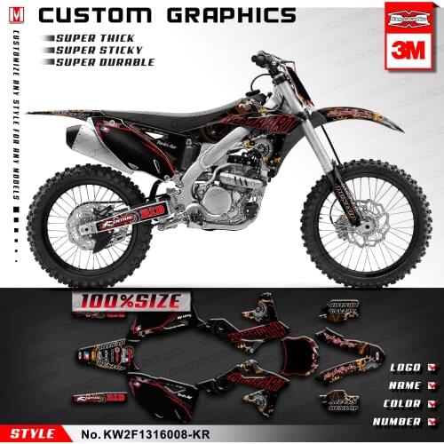KUNGFU GRAPHICS Motorcycle Self Adhesives MX Decals Stickers for KX250F KX 250F 2013 2014 2015 2016