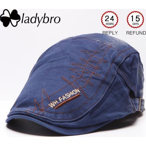 Ladybro Men Baseball Cap Women Painter Hat Retro Beret Cap Female Letter Hat Lady Casual Flat Visor Cap Male Casquette Gorras