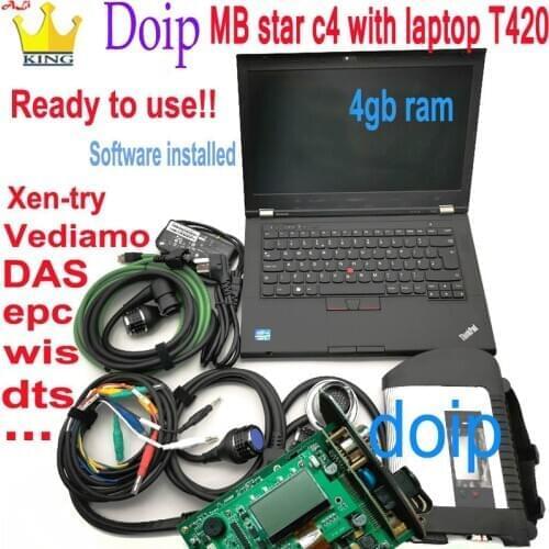 Mb Star C4 SD Connect plus DOIP wifi 2020 12 Software Multiplexer with laptop T420 Car Diagnostic Tool Compact 4 ready to use