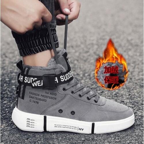 2021 Men Winter Snow Boots Fashion Leather Boots Men Casual Shoes Men Outdoor Ankle Antislip Warm Boots Zapatos Male Hiking Boot