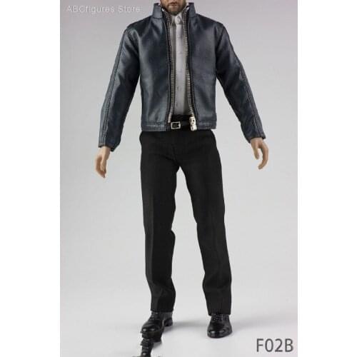 Male 1/6 Scale Leather Jacket Clothes Suit and Shoes Accessories For 12 inches Figures Body