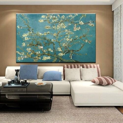 Chinese Style Apricot Flower Impressionist Wall Art Canvas Print Poster Picture Flower Poster Modern Living Room Decoration