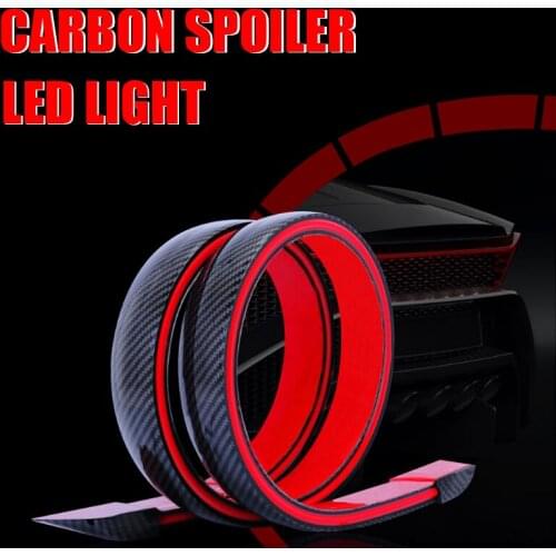 Niscarda 1.2M Carbon Multifunction Trunk Fiber Spoilers LED Light Strip Car Exterior Rear Spoiler Turn Signal Brake Lamp