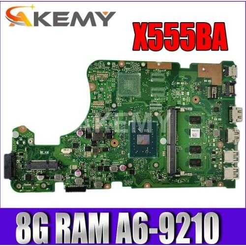 New X555BA 8G/A6-9210 Motherboard For Asus X555Q A555Q X555QG X555BP X555QA Laotop Mainboard Motherboard 90NB0D20-R00010