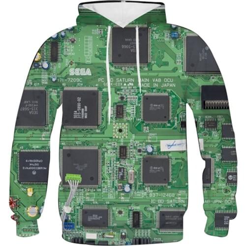 Novelty 3D Printed Hoodies Computer CPU Heart Circuit Processor Diagram Hacker Sweatshirt Women Men Harajuku Pullover Clothing