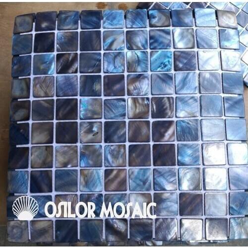 Dyed blue color 100% natural Chinese freshwater shell mother of pearl mosaic tile for interior house decoration 20pcs/lot