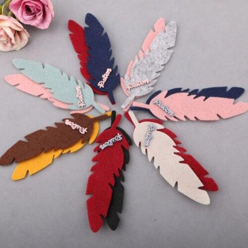 Wholesale 50PCs Non Woven Fabric Leaf Button Patch Sticker Craft Girls Garment Shoes Hair Jewelry Decoration Ornament Accessory