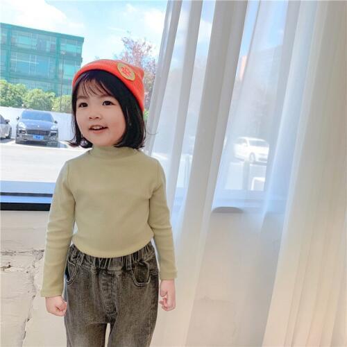 Autumn Winter Thicken Warm Baby Kids Bottoming Sweater Half Turtleneck Children Sweater Long Sleeve Boys Girls Knitwear 12M-8T