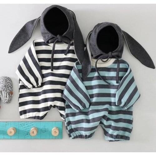 Autumn Newborn Baby Boys Girls Rompers Clothes Spring Infant Baby Boys Girls Stripe Rompers Long Sleeve Rompers