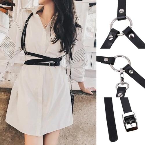PU Leather Belts Women Skirt Belt Body Bondage Waist Harness Waist Belt Female Sexy Punk Rock Stylish Accessories Hiphop Fashion