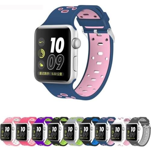 Replacement Soft Rubber Silicone Band Strap for Apple Watch Series 4 3 2 1 40mm/44mm 38mm/42mm Wrist Bracelet Watch Band