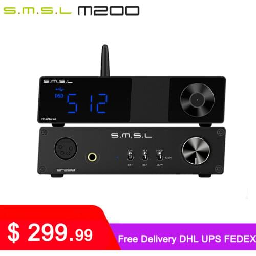 SMSL M200 AK4497EQ DAC Bluetooth 5.0 Support 32Bit/768KHz DSD512 Decoder with Remote Control