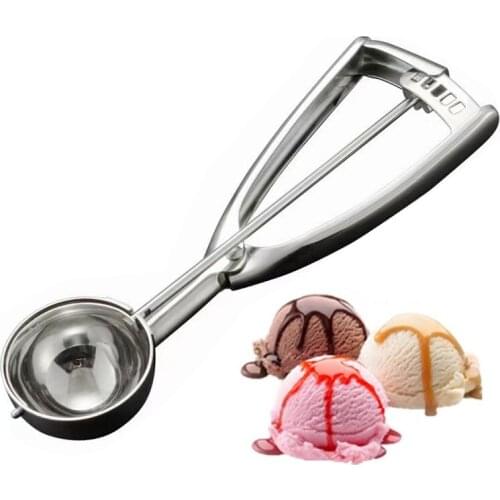 Stainless Steel Ice Cream Scoop Ice Ball Maker Yogurt Cookie Dough Meat Balls Ice Cream Spoon Tools Watermelon Spoon