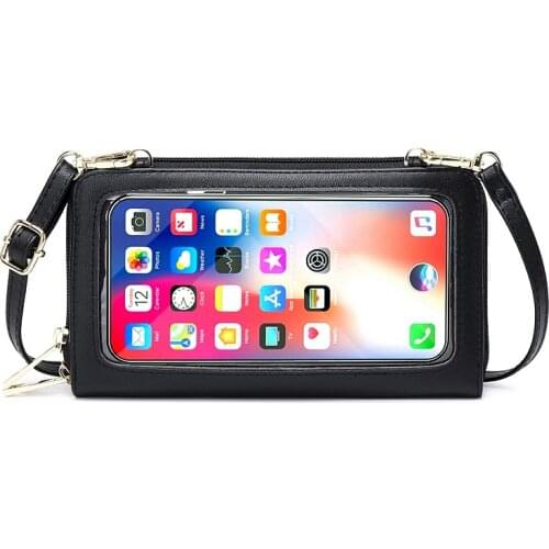 New Women Pu leather Shoulder Bags Female Touch Screen Handbags Large Capacity Crossbody Bags Multi-functional Handbag Phone Bag
