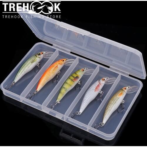 TREHOOK 5pcs 7cm 6.7g Floating Minnow Lures for Fishing Pike Wobblers for Trolling Artificial Baits Kit Crankbait Fishing Tackle