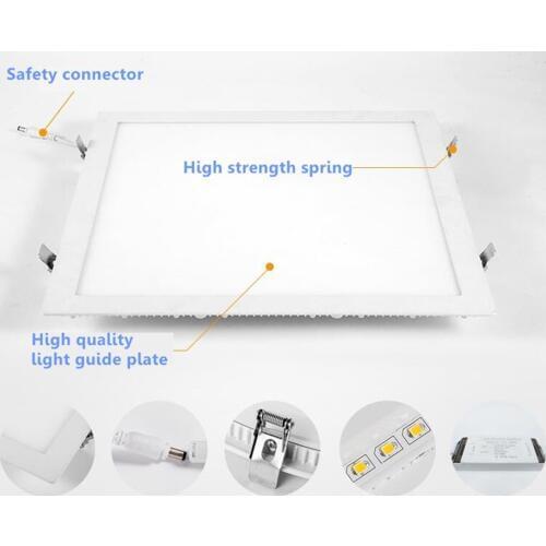 Ultra Thin 36W aluminum square recessed LED Downlight lights 400*400 flat panel lights AC85-265V SMD2835