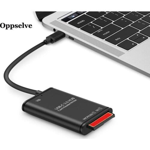 Oppselve Portable USB 3.0 HUB Type C to USB Micro SD Memory Card Reader Multi-port Adapter for MacBook Pro iPad Huawei Samsung