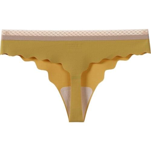 High-end mulberry silk T-shirt womens sports cotton antibacterial cross-border sexy unmarked girl invisible T underwear