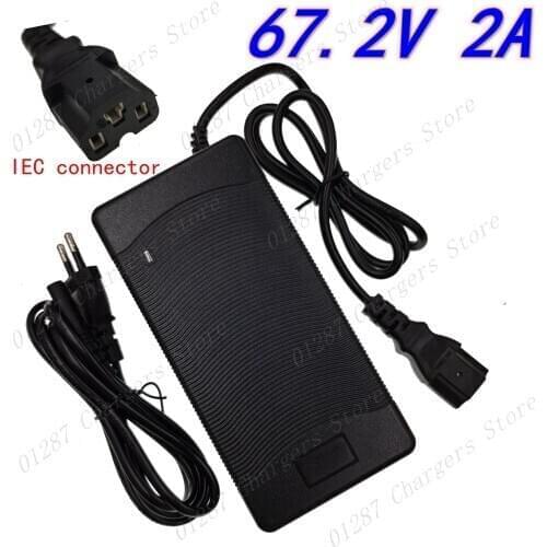 67.2V 2A Lithium Battery Charger For 60V Li-ion battery electric bike Charger with IEC connector PC connector