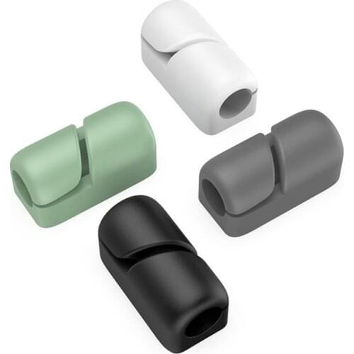 Self-adhesive Portable Silicone USB Cable Winder Wire Organizer Clip for Office