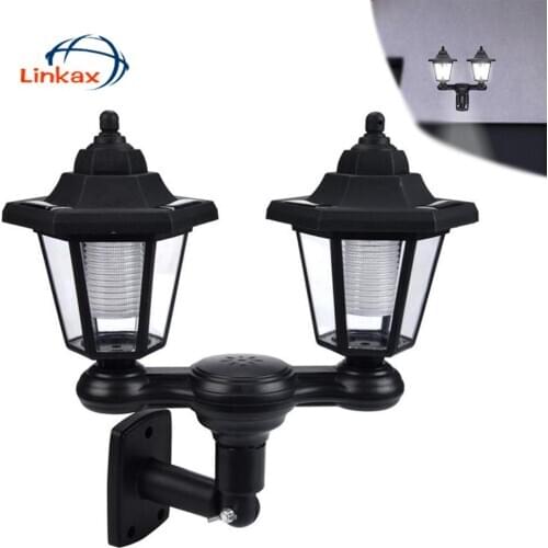 1/2/4 LED Double Head Solar Lamp IP65 Waterproof Garden Wall Light Outdoor garden Courtyards Street Security White Lighting Lamp
