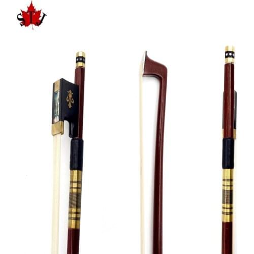 Pro Bulnesia spp wood 4/4 violin bow nickel silver parts naturalwhite bow hair
