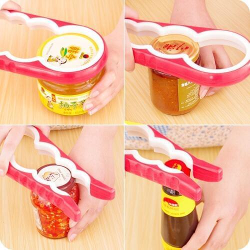 1PC Creative Silicone Multi-functional Four In One Bottle Opener Home Safe Open Cans Anti-skid Cap Kitchen Tool Barware KW 034