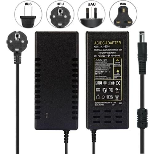 10pcs DC 12V 6A lC Power Adapter Supply Switching AC 110V 220V to 12V Transformer LED Driver For 5050 LED Strip CCTV Camera