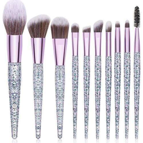 2020 Factory Best hot 10PCS makeup brushes crystal quicksand Makeup Brushes Beauty Makeup brushes Maquillaje